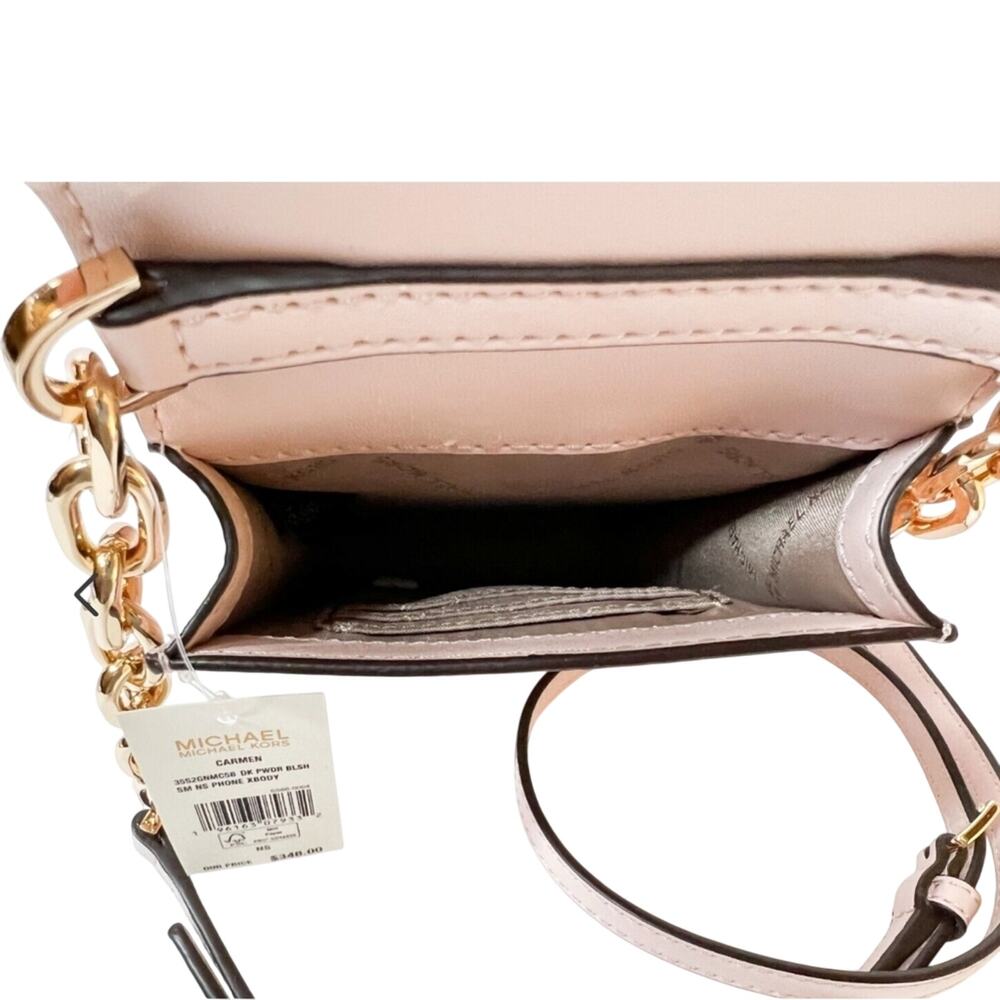 Michael Kors Carmen Logo Print Crossbody Bag Blush - Picture 9 of 11